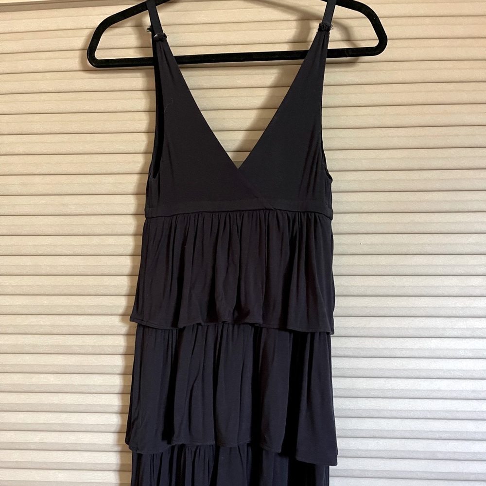 J. Crew sleeveless stretchy navy flounce dress - Picture 4 of 4